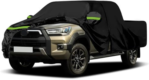 JUDANNA Autoabdeckung Wasserdicht Ersatz für 2004-2025 Toyota Hilux Crew Cab, Vollgarage Autoplane Staubdicht UV-Schutz Schneeschutz Auto Abdeckplane Outdoor Abdeckung