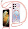 Kokio Funda Glitter Magnética para Samsung Galaxy S21 Ultra 5G con Cuerda [Compatible con MagSafe] Antigolpes TPU Carcasa para Mujeres Niñas Protección de Cámara Case para Samsung S21 Ultra 5G Rosa