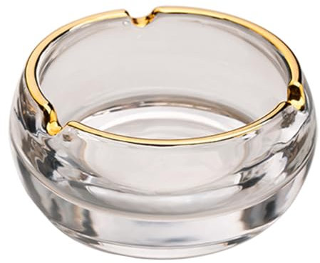 Grande Cendre En Verre À Cristal Rond À L'extérieur Porte-cendres À Cigarette, Bac À Cendre De Fumage De Bureau, Plateau De Cendre En Verre Vintage Cadeau De Bureau A-19cm