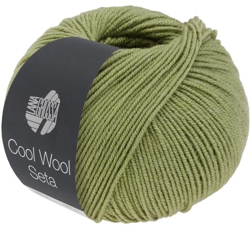 LANA GROSSA Cool Wool Seta | Cool Wool Klassiker mit Seidenanteil | Handstrickgarn aus 80% Schurwolle (Merino extrafein) & 20% Seide | 50g Wolle zum Stricken & Häkeln | 160m Garn FB 22