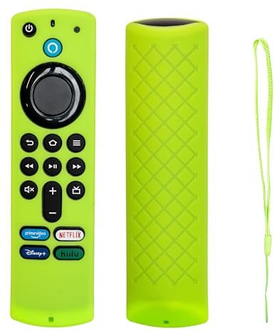 Inbrackets Remote Control Case Silicone Remote Cover Skin For Amazon Fire TV Stick 3rd Gen (Green)