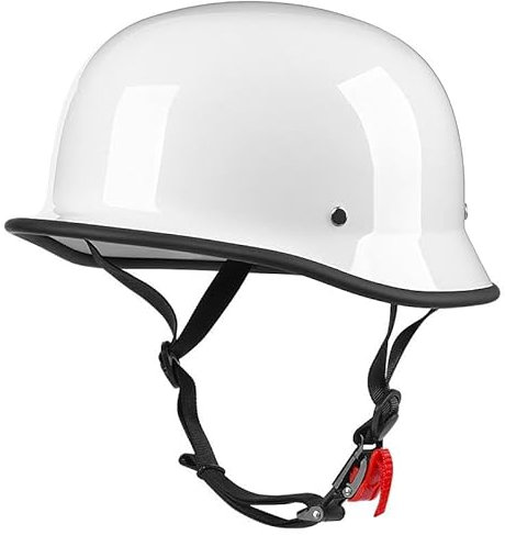 Halbhelme Motorradhelm,Halbschalenhelm mit ECE Genehmigt,Brain-Cap Halbschale Chopper Helm Roller-Helm Jet-Helm Moped Helm Retro für Erwachsene Herren Damen,Weiß-55cm~62cm