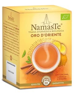 Pompadour® | Oro d'Oriente Tisana Ayurvedica Biologica | Infuso BIO Curcuma, Cannella e Zenzero - 1 x 15 Filtri (30 Gr)