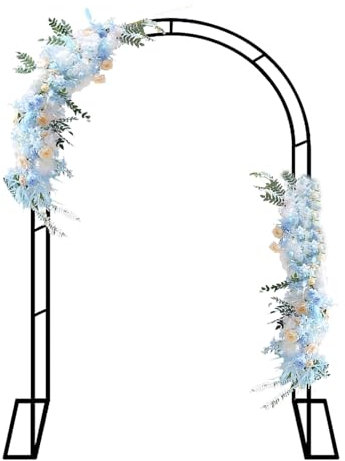 Große Metall-Hochzeitsbögen, Robustes Laubengitter für Kletterpflanzen Gartenbögen, Pergola-Gitter für dekorative Blumenpflanzen im Freien, Schwarz(200x230x40CM/6.6x7.5x1.3ft)