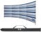 Trail 5 Pole Wooden Windbreak with Bag, 3.6m x 1.25m Tall Windbreaker Sun Shelter Privacy Screen with Metal Spikes, Outdoor Camping Festival Garden (Blue & White Striped)
