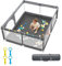 derimkcoa Laufstall Baby,Laufgitter Baby,Große Kinder Sicherheitsspielplatz,Kinderzaun mit Atmungsaktivem Netz,Tragbarer Laufstall für Drinnen und Draußen(150x180x66cm)