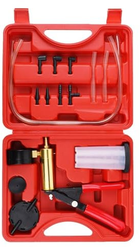 Pompe à vide, pompe à vide d'air, Purge manuelle sous vide outils de purge de liquide de frein Kit de testeur de pompe à pistolet à vide manomètre à vide de pression de pompe en aluminium Pour CVC/rép