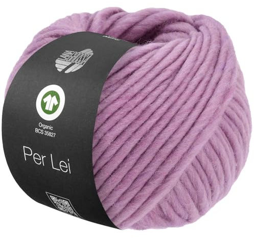 LANA GROSSA Per Lei GOTS | Klassisches Merino-Dochtgarn, GOTS zertifiziert | Handstrickgarn aus 100% Schurwolle | 50g Wolle zum Stricken & Häkeln | 60m Garn FB 45