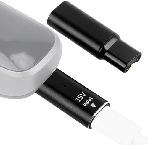 Linkidea 2er-Pack 15 V Typ-C-Rasiereradapter, O-Blade-Ladekonverterkopf, Rasierer-Ladekonverter kompatibel mit Philips Norelco OneBlade HQ8505 7000 5000 3000 Serie, QP6520 QP6530 (schwarz)
