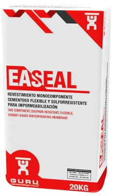 Cemento monocomponente impermeabilizante EASEAL. Cemento flexible impermeable. Mortero adhesivo impermeabilizante (20, Kilogramos)