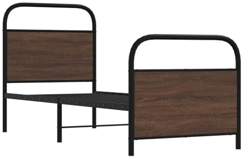 vidaXL Bettgestell ohne Matratze 75x190 cm Braun Eichen-Optik, Bettrahmen, Bett, Einzelbettrahmen, Schlafzimmermöbel, Einzelbett, Schlafzimmerbett