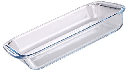OKUMEYR 1 Pc Plato De Vidrio Para Hornear Rectangular Sartenes Para Horno Tostador Mostrada Plato Para Hornear Oblongo Placa De Servicio Cacerola Cazuela Vidrio Templado