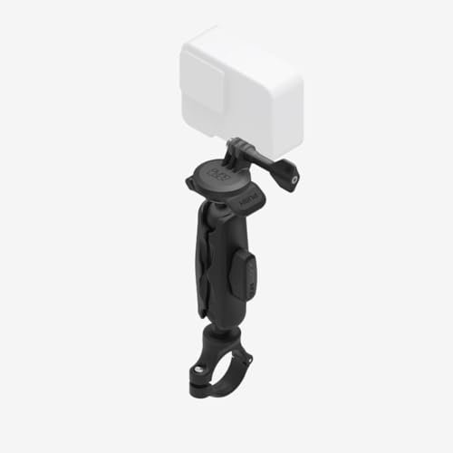 Quad Lock to Action Camera Adapter Kit with Base Bar Clamp (Medium) and Dual Pivot Arm (Medium) Compatible with GoPro, Action Cameras and Compatible Lights