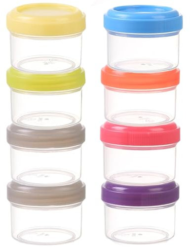 FYKZQWDS 8 Pcs Small Colorful Pots With Lids, Highly Sealed Small Food Containers, Ideal for Restaurants and Home Kitchens