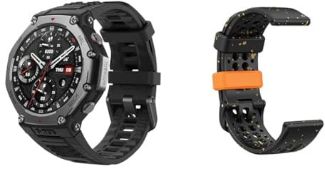 Amazfit T-Rex 3 Outdoor Smartwatch + Smartwatch Correa de Recambio Original Negro