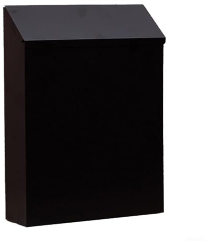 Eleganter, abschließbarer Briefkasten für die Wand, rustikaler Charme trifft Funktionalität mit 2 Schlüsseln für Sicherheit (schwarz)