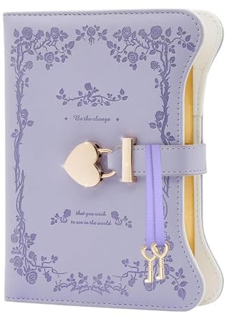 Leather Journal with Lock, Cute Lock Journal, Women Refillable Notebook, Key Lock Journal, 360 Pages Journal, PU Leather Journal for Girls, Personal Organizers for Women, Refillable Journal with Lock