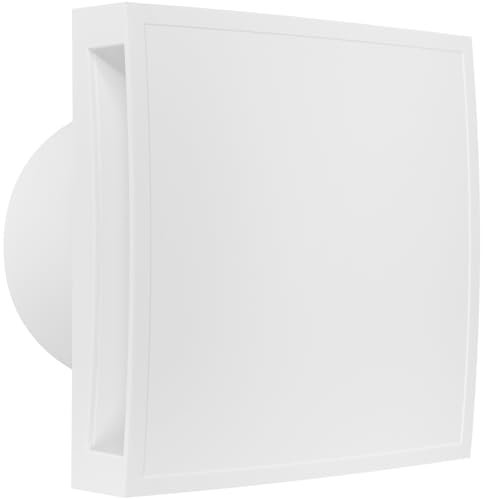 Vent Systems 100 mm Elektrischer Badlüfter mit Frontplatte + Timer - Wand-, Deckenmontage – Kunststoff Luft Abluftventilator – Klimagerät Lüfter für Haus - Bad, Küche, Werkstatt, Keller