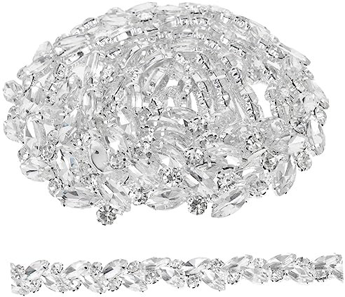 NUOBESTY Kristallglas Strasssteine Kette Breit Flexible Diy Strassband Zum Zuschneiden Glitzernde Schmuckverzierung Für Kleidung Taschen Hochzeitskleider Und Bastelprojekte