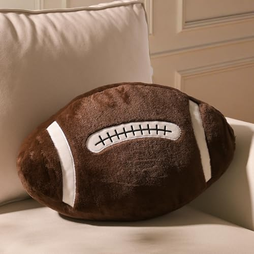 Yhoelata Plüsch American Football Sitzkissen, Flauschige Fußball Kissen, Rugby Football Deko, Kreative Zimmer Dekoration für Kinderzimmer, Fussball Geschenke für Jungen und Fans, 40cm