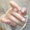 Press On Nails Long - 30pcs French Tip False Nails - Cute Hello Kitty Nails With Star - Coffin Square Fake nails With Glue - Glossy Cute Style Glue On Stick On nails For Women Girls