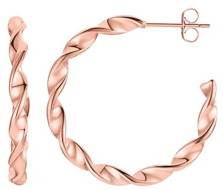 Heideman Creolen Ohrringe – gedrehtes Spiraldesign & moderner Look | glänzende Oberfläche | stilvoller Statement-Schmuck für jeden Anlass