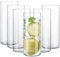 Hioph Drinking Glasses Set of 6, 390ml Lead-Free Highball Glasses, Clear Water Glasses Glass Tumblers, Tall Beverage Cups Glassware for Water, Juice, Cocktail, Drinks, Beer, Soda