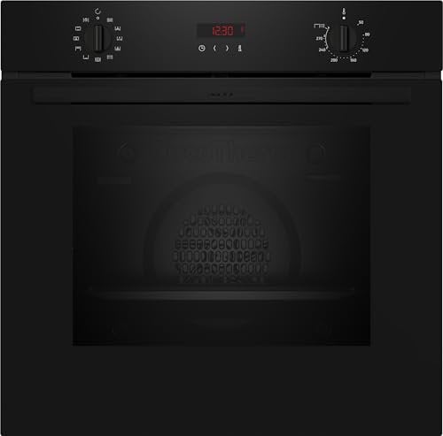 NEFF, N30, B2DCG7AK3B, 60cm Built-in Single Oven features Pyrolytic Self-Cleaning with Easy Clean, CircoTherm, Energy Efficiency Class A+ and LED-Display in Black