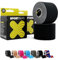 2 Rollen SPORTTAPE Extra Klebriges Kinesiologie-Tape, 5 cm x 5 m – Schwarz | Hypoallergenes, Wasserfestes Sports Tape | Physio Medizinisches Sport-Tape bei Muskelverletzungen, Unterstützung