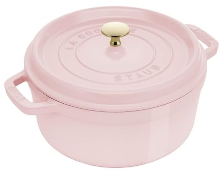 Staub 4qt Round Cast Iron Casserole Dish - Peony Pink