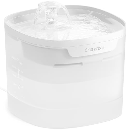 Cheerble Cat Water Fountain for Drinking - Elifin E1 Lite, 2L Ultra Silent Cat Water Fountain, Pet Water Fountain, MagDrive™ Tech, Activated Carbon Filter, Upgraded Separate Base with Beep & LED Light