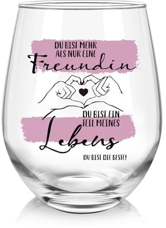 PureHaus Freundin Geschenke, Freundin Weinglas, Geburtstag Weihnachten Freundschafts Geschenke für Frauen, 17oz