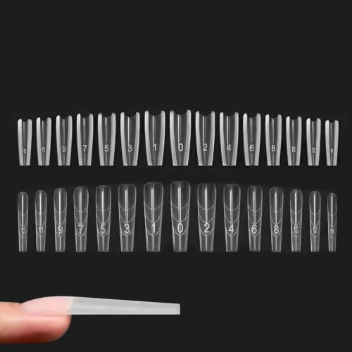 240 Stück Duals Nail Forms Set - Sandwich Duals Nagelform | Transparente Gel Nagel Tipps, Ovale Sandwich Nagel Erweiterungen Duale Formen, Gel Formen Nagelform Set Für Maniküre