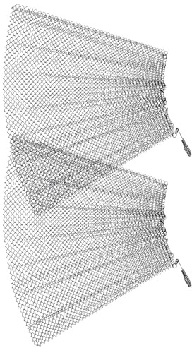 ROMISBABA 2Pcs Fireplace Mesh Screen Curtains 24X20 Inch Heavy Duty Wire Mesh Panels for Indoor Hearth Spark Protection and Fire Pit Accessories