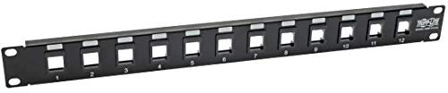 Tripp Lite 12-Port Keystone Blank Patch Panel RJ45, USB, HDMI, Cat5e / Cat6 Rackmount Unshielded 2URM TAA (N062-012-KJ)