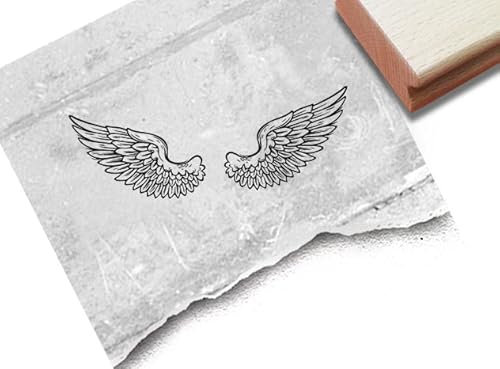 Stempel - Motivstempel Engel FLÜGEL - Geschenk Bildstempel Geburt Taufe Kommunion Hochzeit Fotobuch Einladungen Karten Deko - zAcheR-fineT