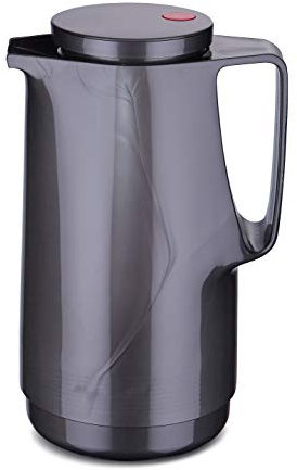 ROTPUNKT Isolierkanne 760 Maxima 1,0 l | Zweifunktions-Drehverschluss | BPA-frei - gesundes Trinken | Made in Germany | Warm + Kalthaltung | Glaseinsatz | Titan