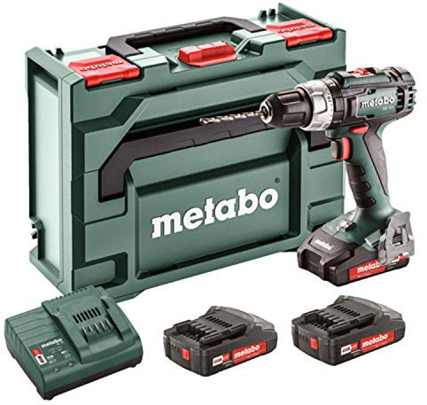 Metabo SB 18L - Trapano a percussione con 3 batterie da 2 Ah, coppia svasata Nm
