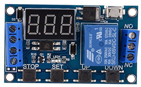 DEWIN Zeitrelais, DC 6V-30V Triggerverzögerung Ein/Aus Zyklus Timer Schalter Relaisschaltermodul mit LED-Anzeige Micro USB 5V
