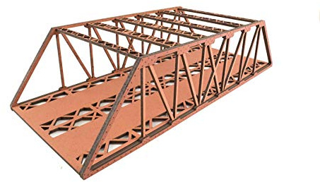 War World Scenics Ponte a Travatura Reticolare Binario Doppio Rosso 560mm (High Detail) - Scala 00/HO Modellismo Ferroviario Diorama Scenario
