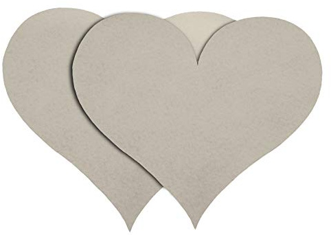 Primaflor - Ideen in Textil 2er Set Deko-Herzen Creme Podium Hochzeits-Deko Valentinstag Deko Herz ca. 33x28cm