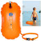 lovingmona Swim Buoy Tow Float Gut sichtbare Schwimmen Pull Floats Bubble mit verstellbarem Hüftgurt für offenes Wasser, Wassersport, Schwimmtraining Racing Orange