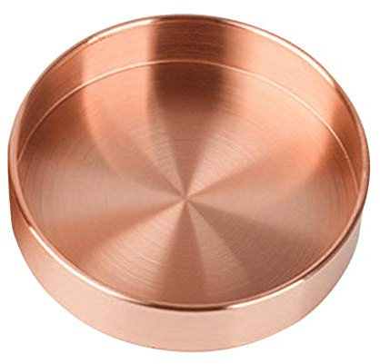 Bandeja redonda dorada nórdica Bandeja de almacenamiento decorativa de metal Bandeja de cobre clave Joyería Cosméticos Presentación de alimentos Bandeja de almacenamiento de cocina