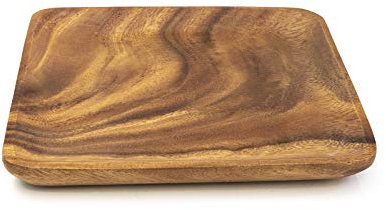Yandoc Holzteller Servierplatte Eckig Aus Holz Fair Trade (25cm)