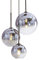 MZStech Set 3-flammig Globe Farbverlauf Glas Pendelleuchte,Modern Glas Hängeleuchte Kronleuchter Licht (Silber)