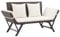 vidaXL Gartenbank mit Auflagen Sonnenliege Sitzbank Bank Gartenliege Liege Gartenmöbel Balkonbank Parkbank Terrasse 176cm Braun Poly Rattan