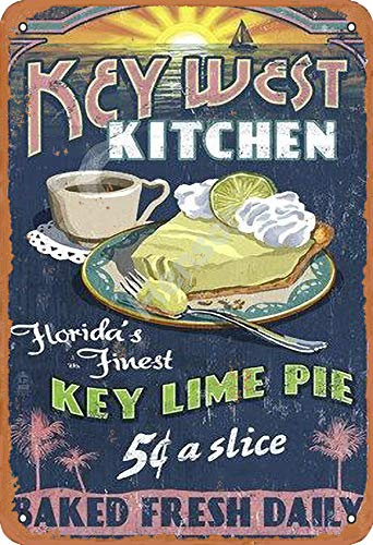 Henson Key West Kitchen Key Lime Pie Vintage Tin Sign Logo 12 * 8 inches Advertising Eye-Catching Wall Decoration