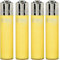 Clipper Original Lighter Feuerzeug Soft Touch Uni Special Edition Sets + All u Need Schlüsselanhänger Flaschenöffner (4 x Hell Gelb)