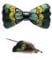 JEMYGINS Noeud Papillon Homme Vert Blanc en Plume en Plume Fait Main et Broche Ensemble Compris boîte