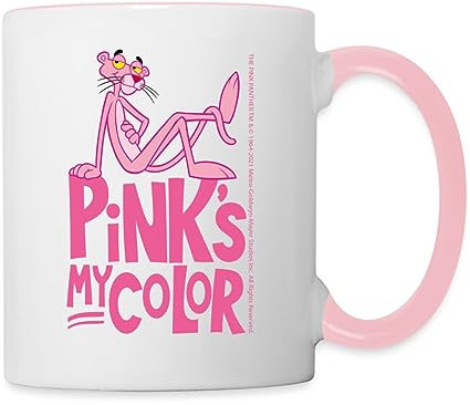 Spreadshirt Pink Panther Pink's My Color Mug Tasse Zweifarbig, One size, Weiß/Pink